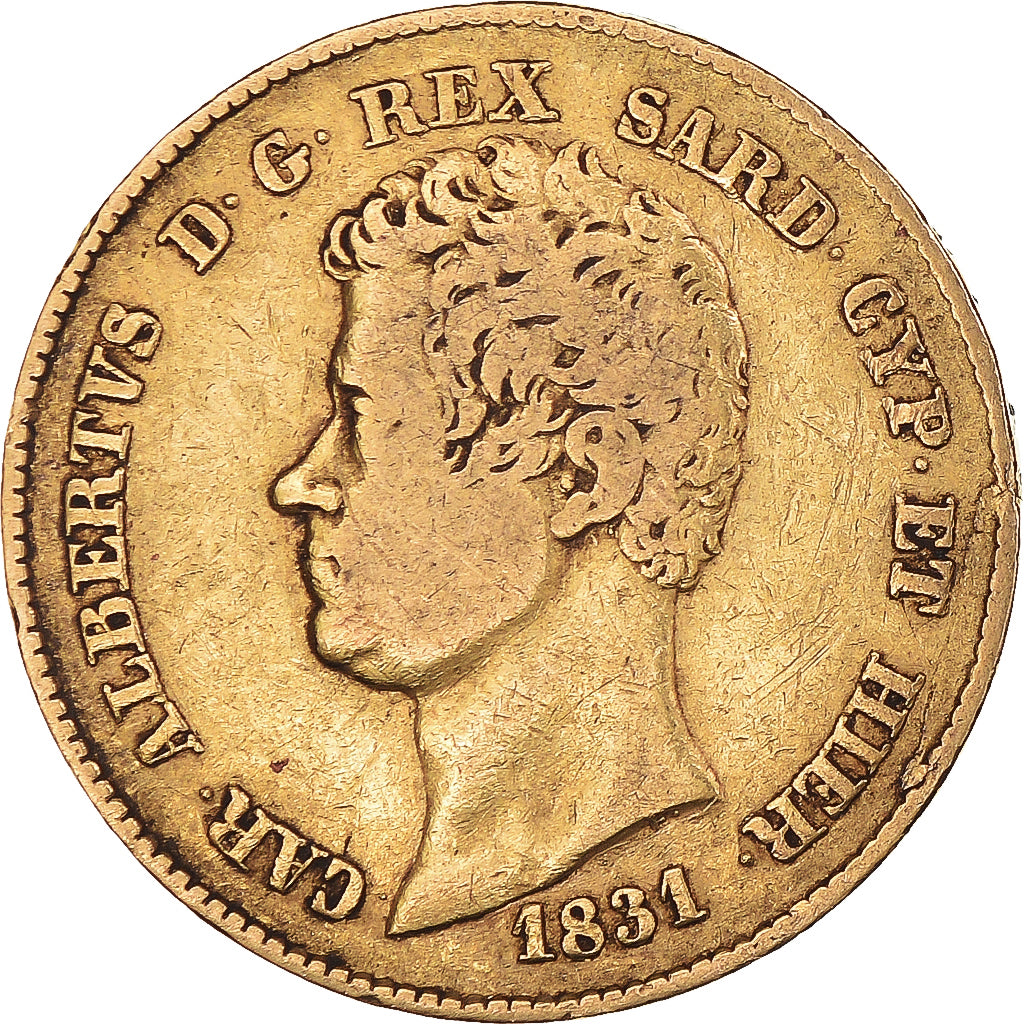Moneta, DEPARTAMENTY WŁOSKIE, SARDINIA, Carlo Alberto, 20 Lire, 1831, Torino