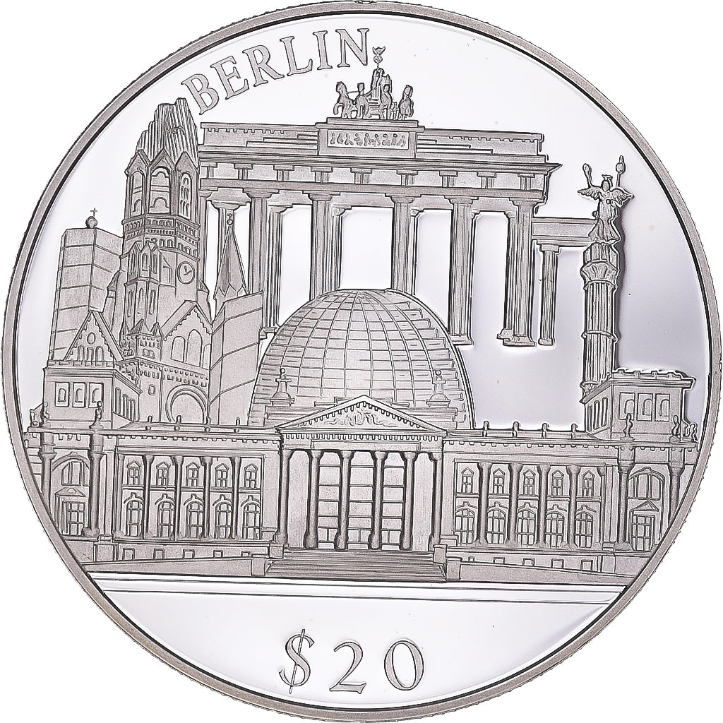 Monnaie, Libéria, 20 Dollars, 2000, FDC, Argent, KM:637