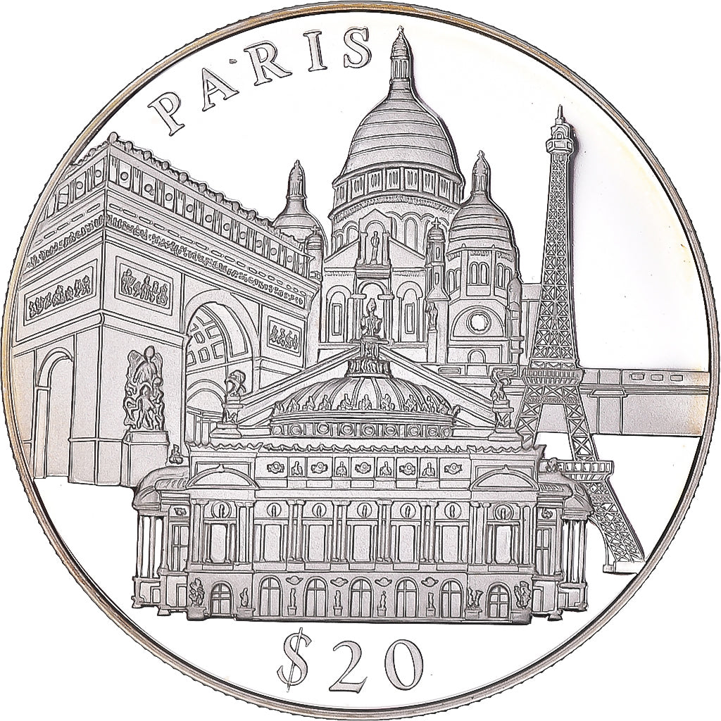 Monnaie, Libéria, 20 Dollars, 2000, FDC, Argent
