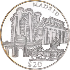 Monnaie, Libéria, 20 Dollars, 2000, FDC, Argent, KM:640