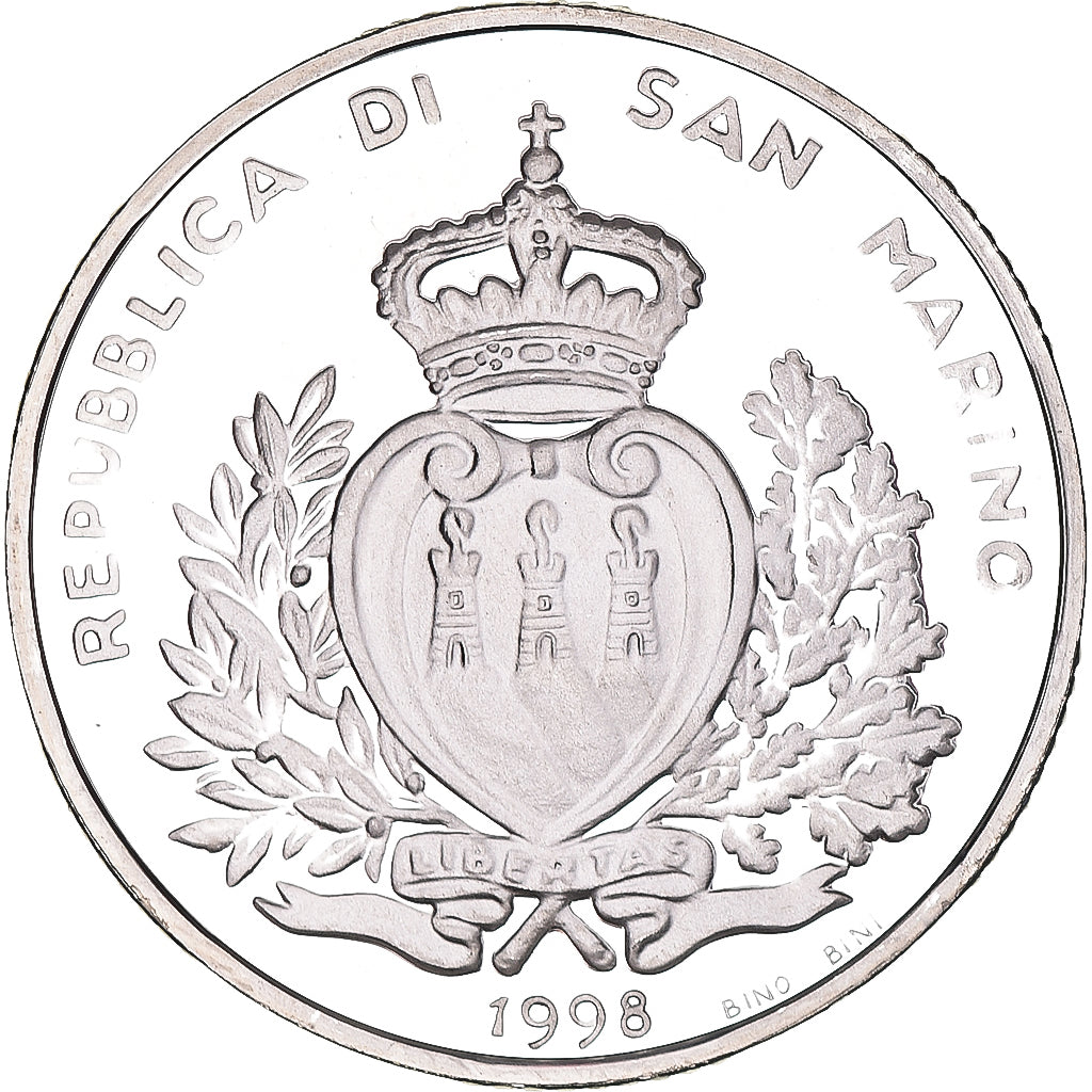 Coin, San Marino, 10000 Lire, 1998, MS(63), Silver, KM:376