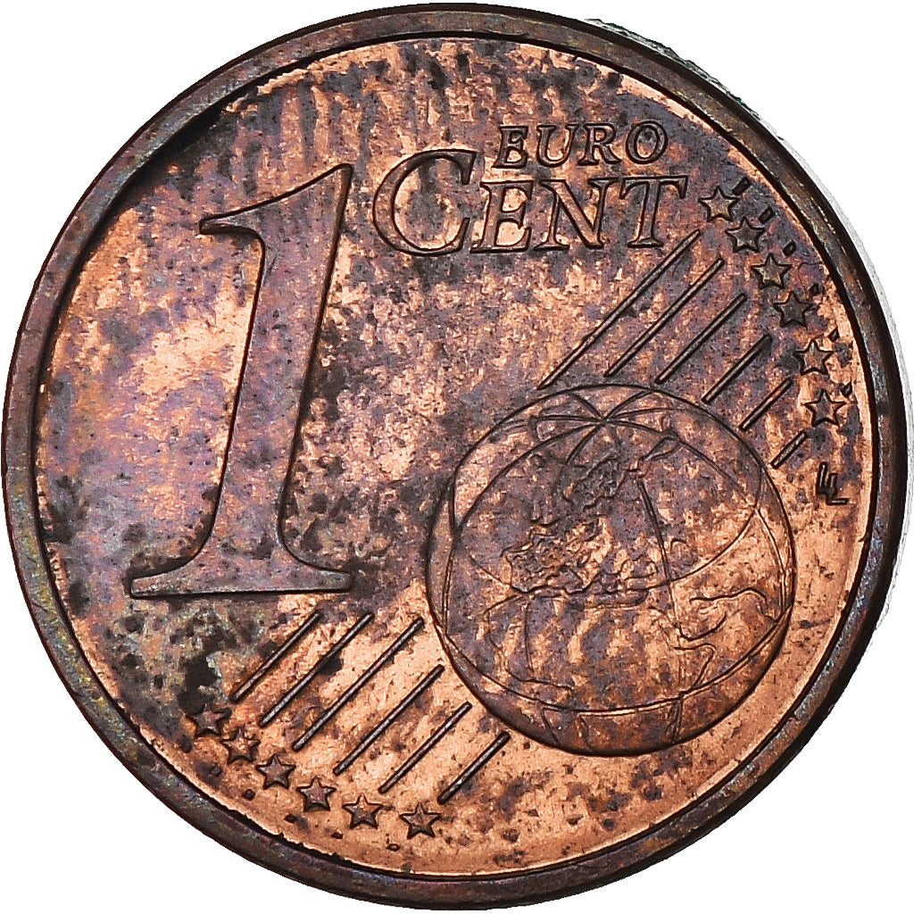 France, 1 Centime, Double Reverse Side, EF(40-45), Coppered Steel