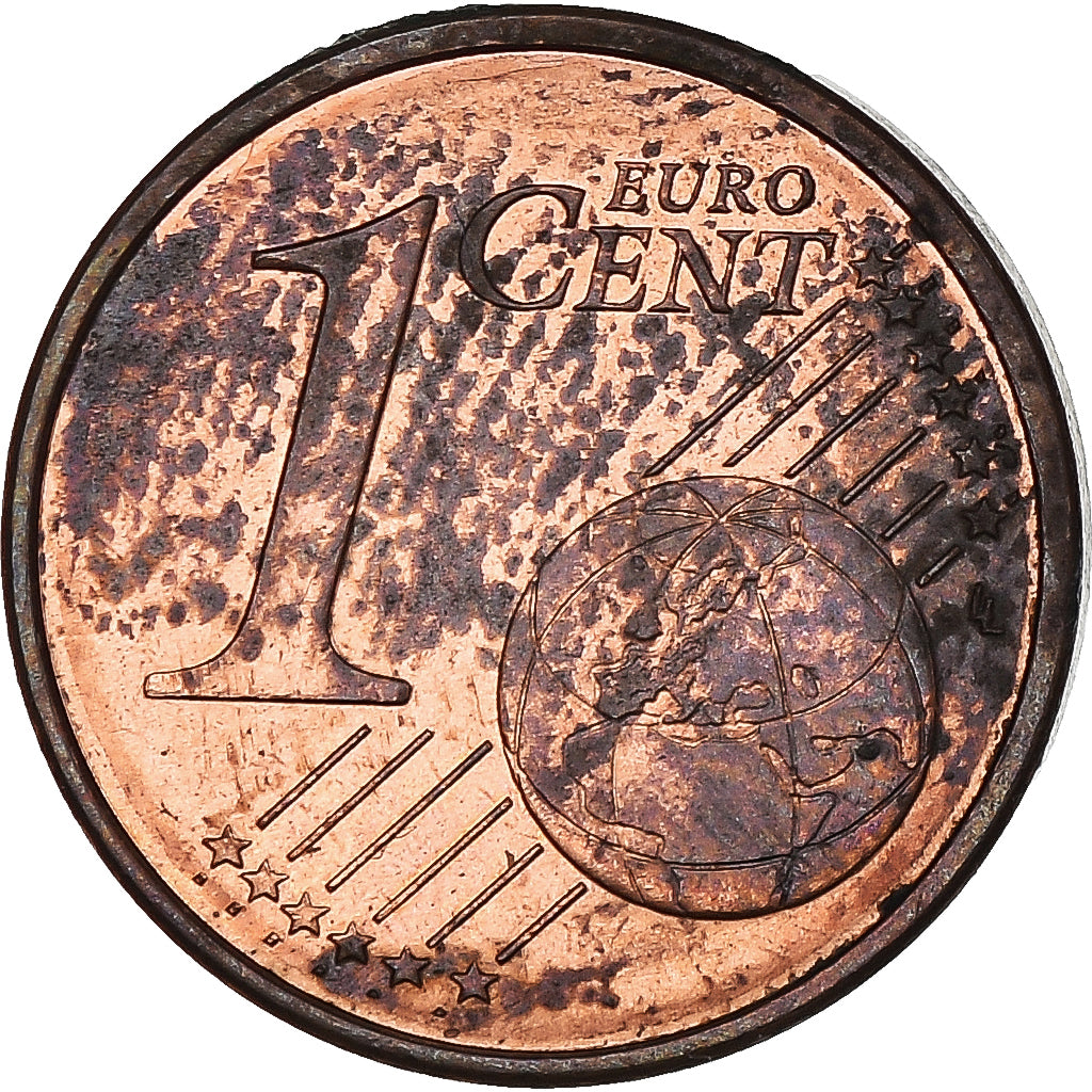 France, 1 Centime, Double Reverse Side, EF(40-45), Coppered Steel