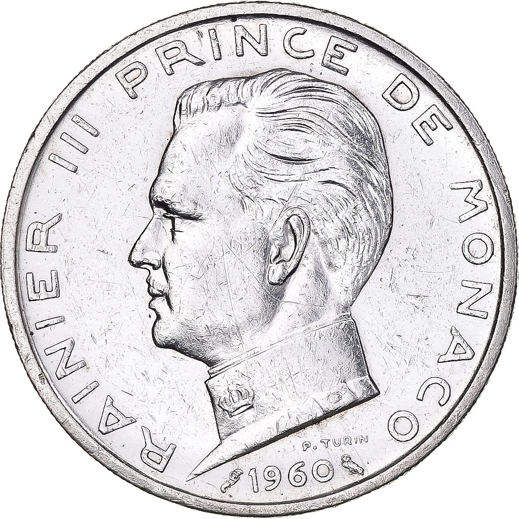 Monnaie, Monaco, Rainier III, 5 Francs, 1960, TTB, Argent, Gadoury:MC 152
