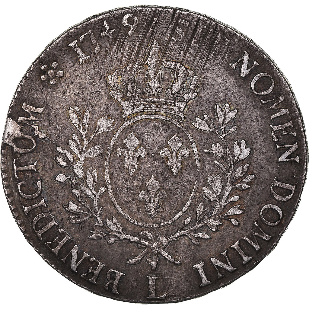 Monnaie, France, Louis XV, Écu au bandeau, Ecu, 1749, Bayonne, TB, Argent