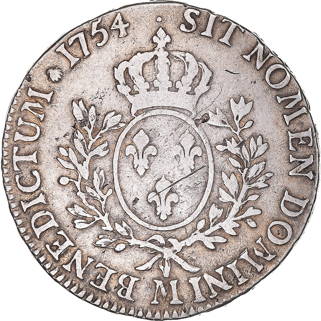 Coin, France, Louis XV, Écu au bandeau, Ecu, 1754, Toulouse, VF(20-25), Silver