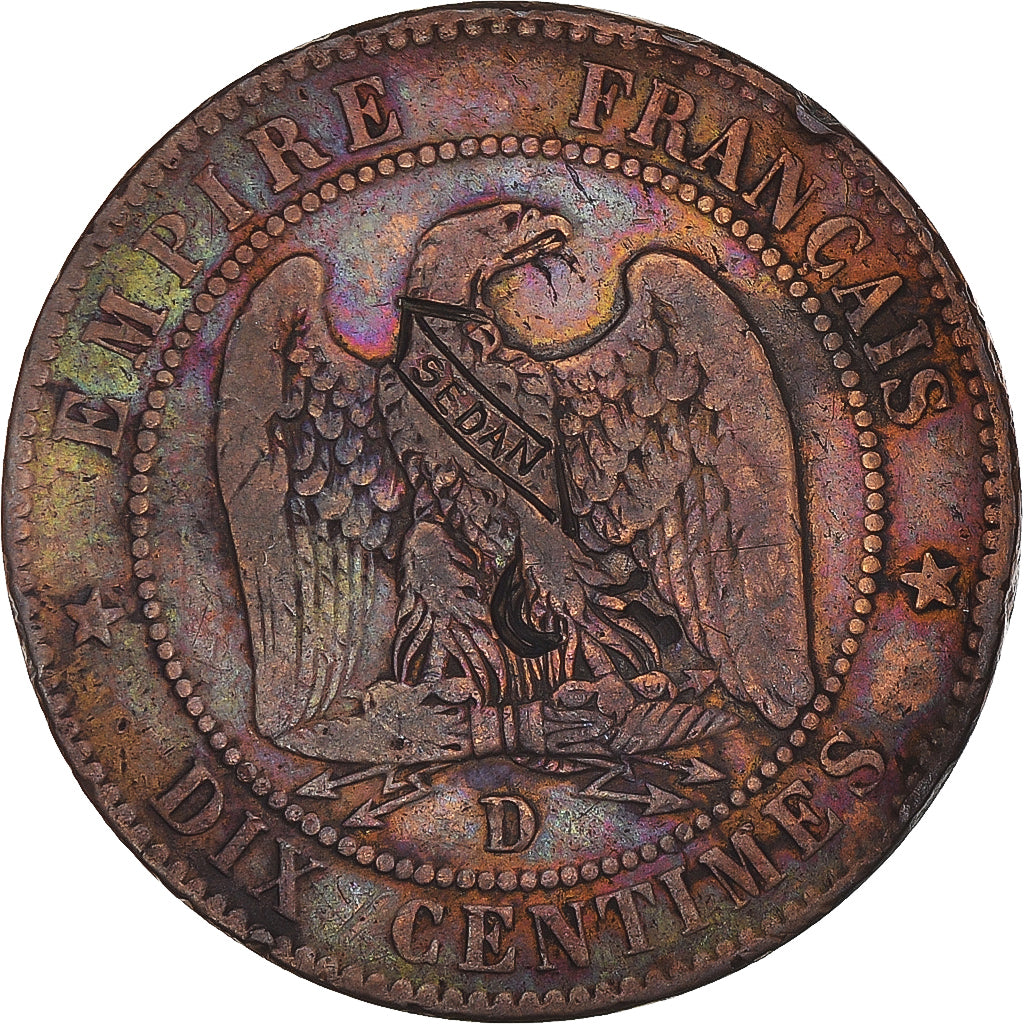 Moneta, Francja, Napoleon III, Napoléon III, 10 Centimes, 1855, Lyon