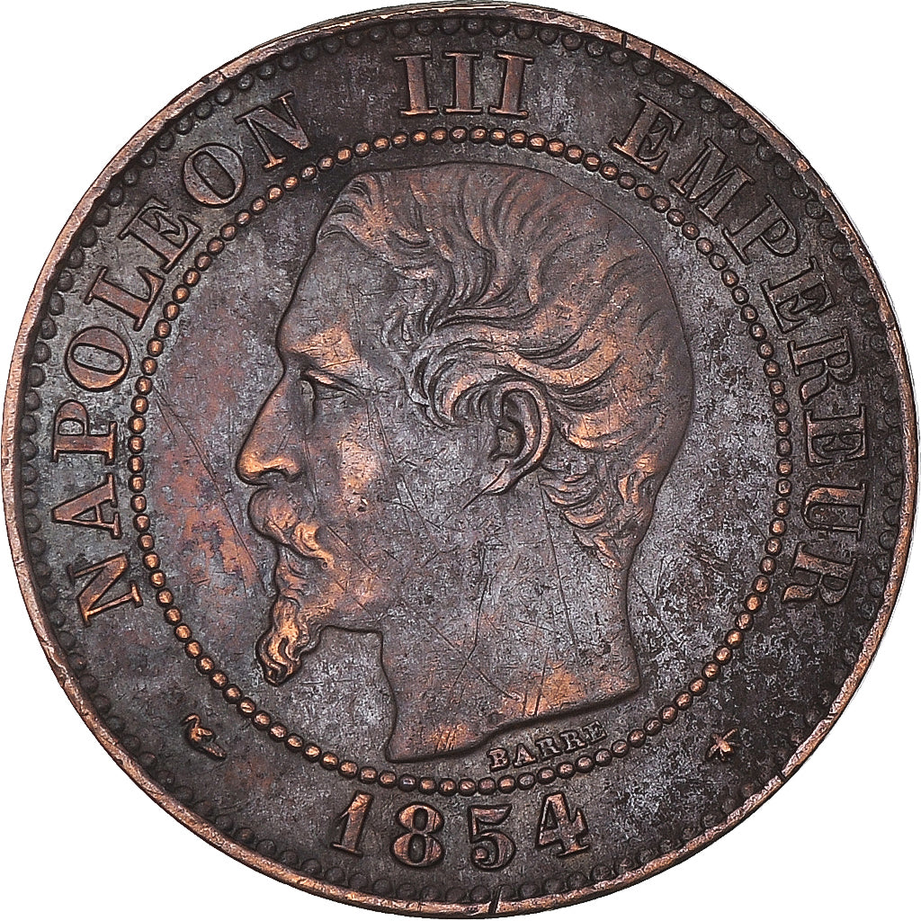Coin, France, Napoleon III, 2 Centimes, 1854, Strasbourg, VF(30-35), Bronze