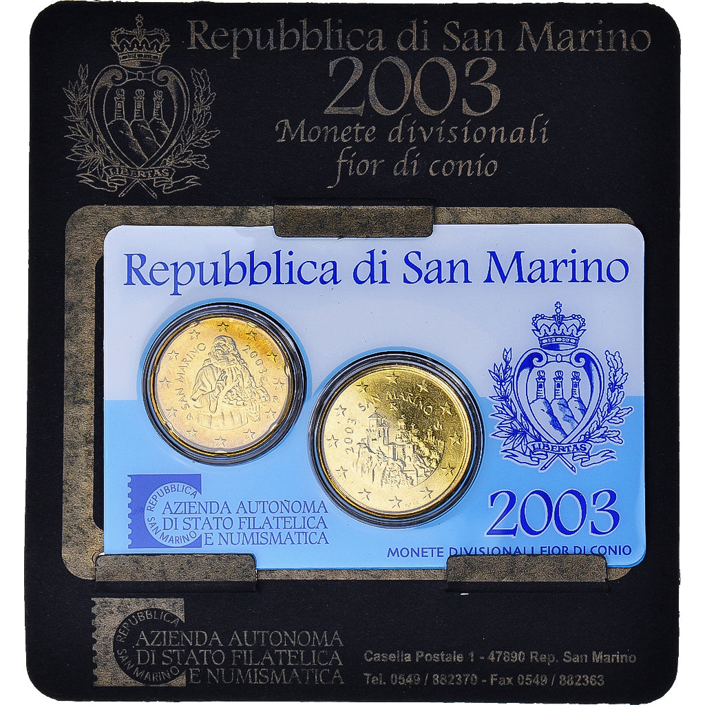 San Marino, Set, 2003, Rome, 20c + 50c, MS(65-70)