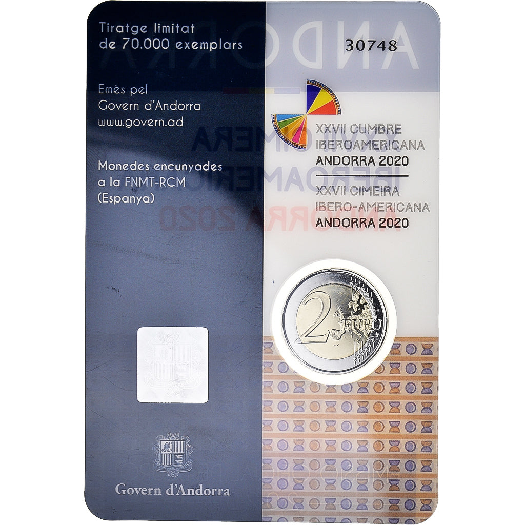 Andorra, 2 Euro, 2020, 27e Sommet ibéro-américain à Andorre, MS(65-70)
