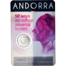 Andorra, 2 Euro, 2020, 50 ans du droit de vote des femmes en Andorre, MS(65-70)