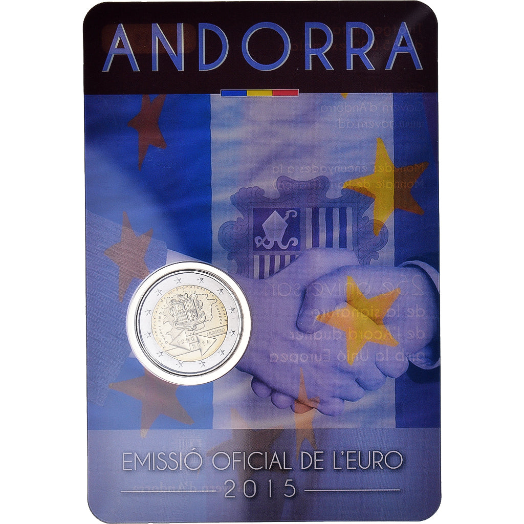 Andorra, 2 Euro, Customs Agreement with the European Union, 2015, BU, MS(65-70)