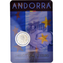 Andorre, 2 Euro, Accord Douanier avec l'Union Européenne, 2015, BU, FDC
