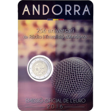Andorre, 2 Euro, 25ème anniversaire de la radio-télé, 2016, Monnaie de Paris