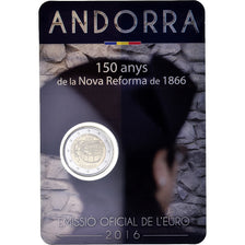 Andorra, 2 Euro, Réforme de 1866, 2016, BU, MS(65-70), Bi-Metallic