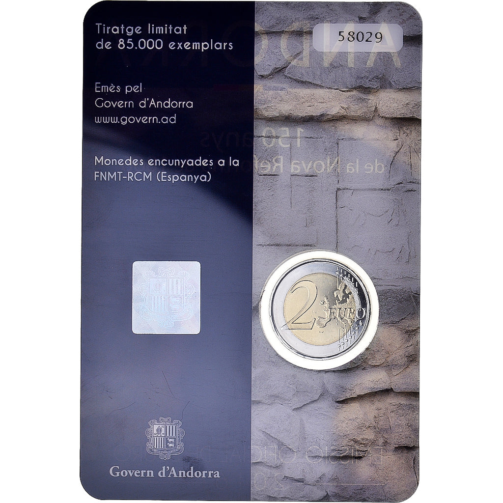 Andorra, 2 Euro, Réforme de 1866, 2016, BU, MS(65-70), Bi-Metallic