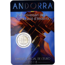 Andorra, 2 Euro, 25 years of Constitution, 2018, BU, MS(65-70), Bimetálico