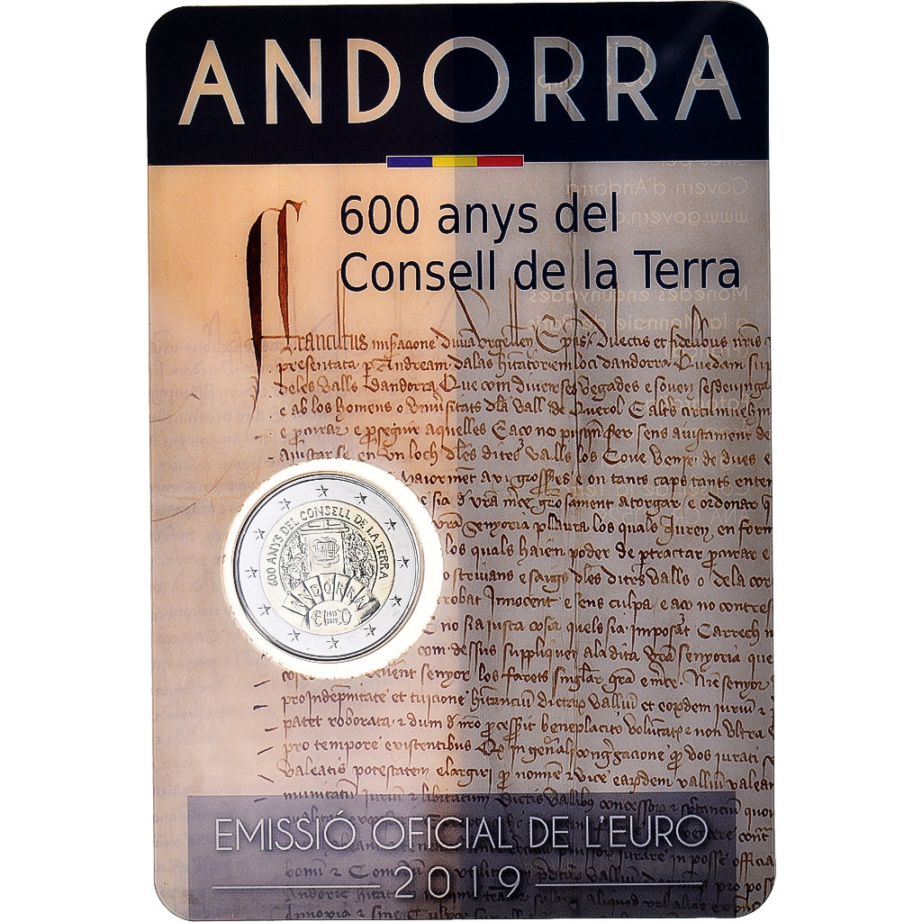 Andorre, 2 Euro, Conseil de la Terre, 2019, BU, FDC, Bimétallique