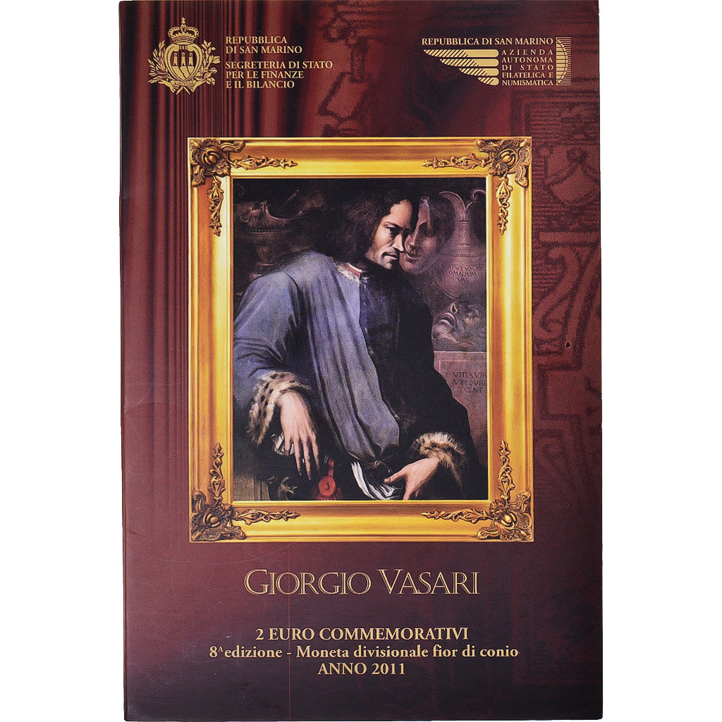 San Marino, 2 Euro, Giorgo Vasari, 2011, Rome, FDC, Bimetálico