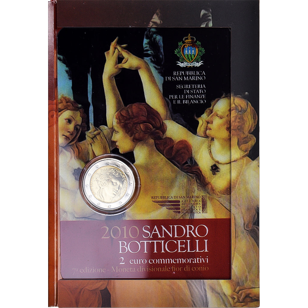 San Marino, 2 Euro, Sandro Botticelli, 2010, Rome, MS(65-70), Bi-Metallic