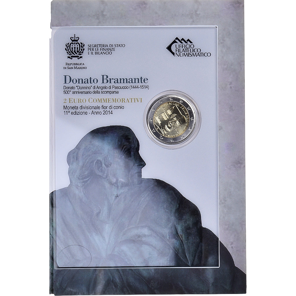 San Marino, 2 Euro, 500ème anniversaire de la mort de Bramante, 2014, Rome