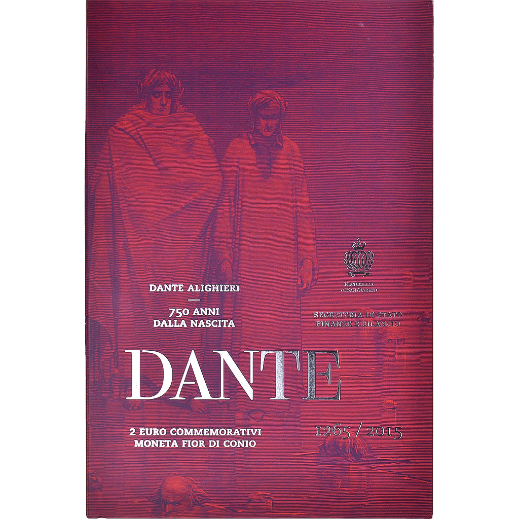 San Marino, 2 Euro, 750ème Anniversaire De La Naissance De Dante, 2015, Rome