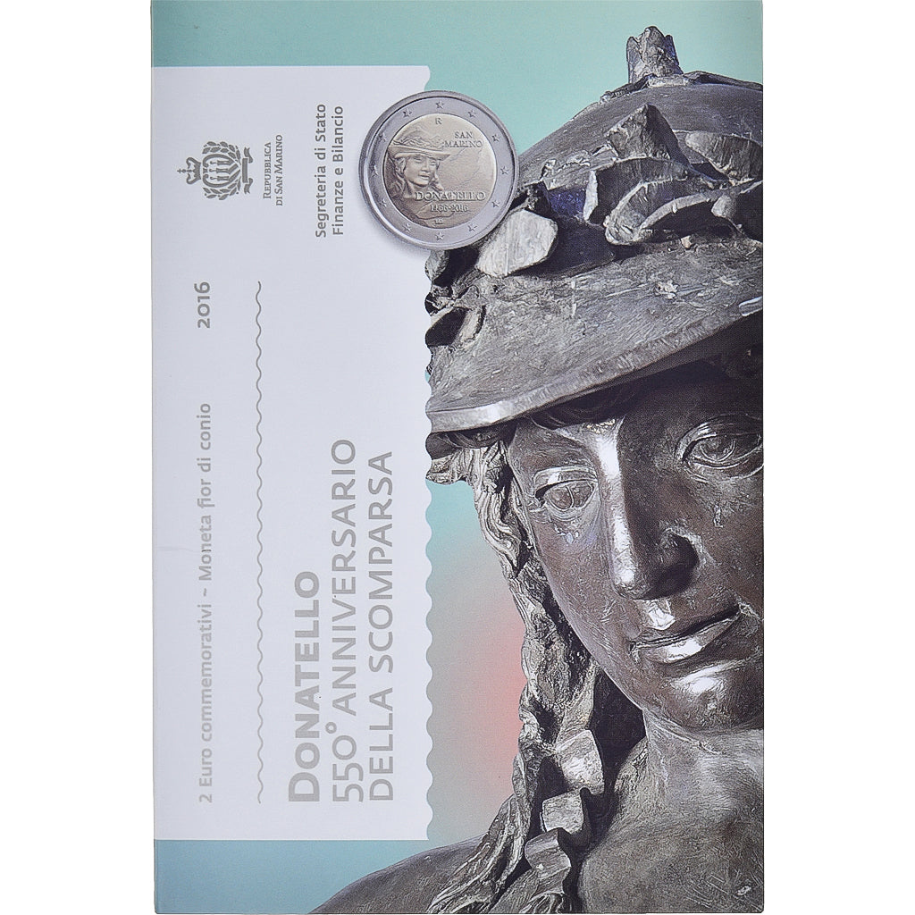 San Marino, 2 Euro, 2016, DONATELLO 550 °anniversario della Scomparsa, STGL