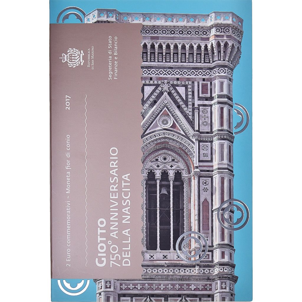 San Marino, 2 Euro, 750 anniversaire de la naissance de Giotto, 2017, Rome, FDC