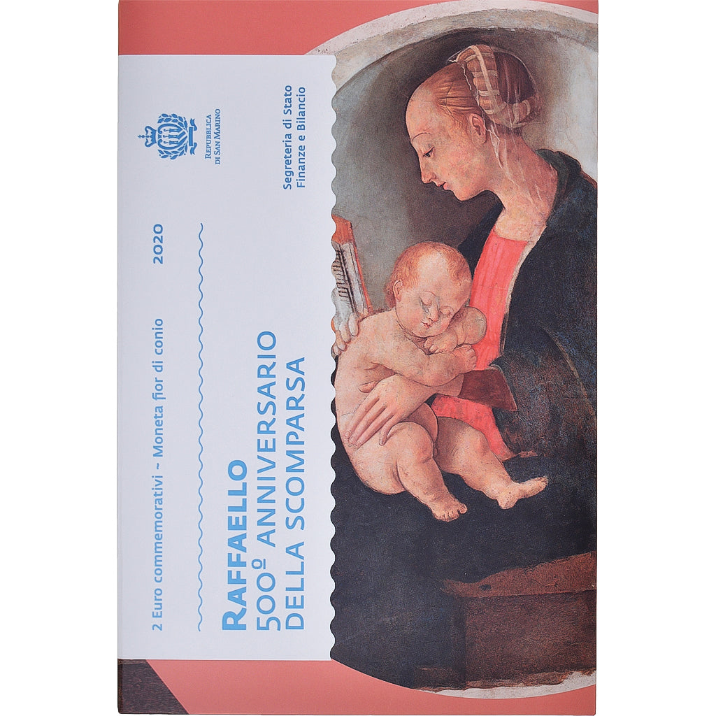 Saint Marin , 2 Euro, 500 ans de la mort de Raphaël, 2020, Rome, BU, FDC