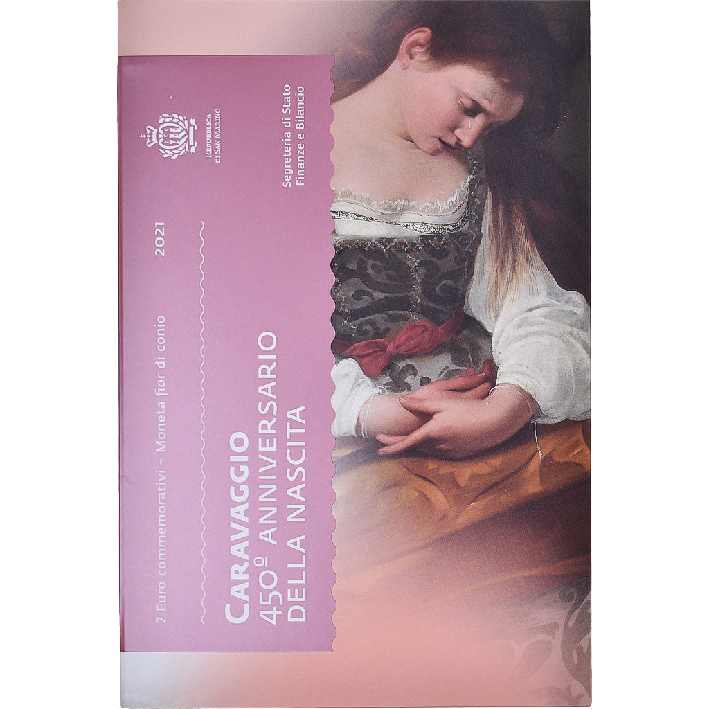 San Marino, 2 Euro, 450 ans de la naissance de Caravage, 2021, Rome, BU, FDC