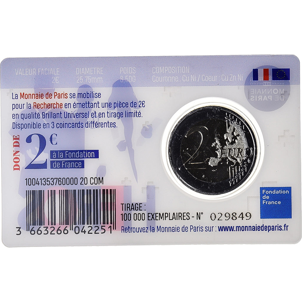 Francia, 2 Euro, Recherche Médicale, 2020, Recherche Médicale, HEROS, FDC