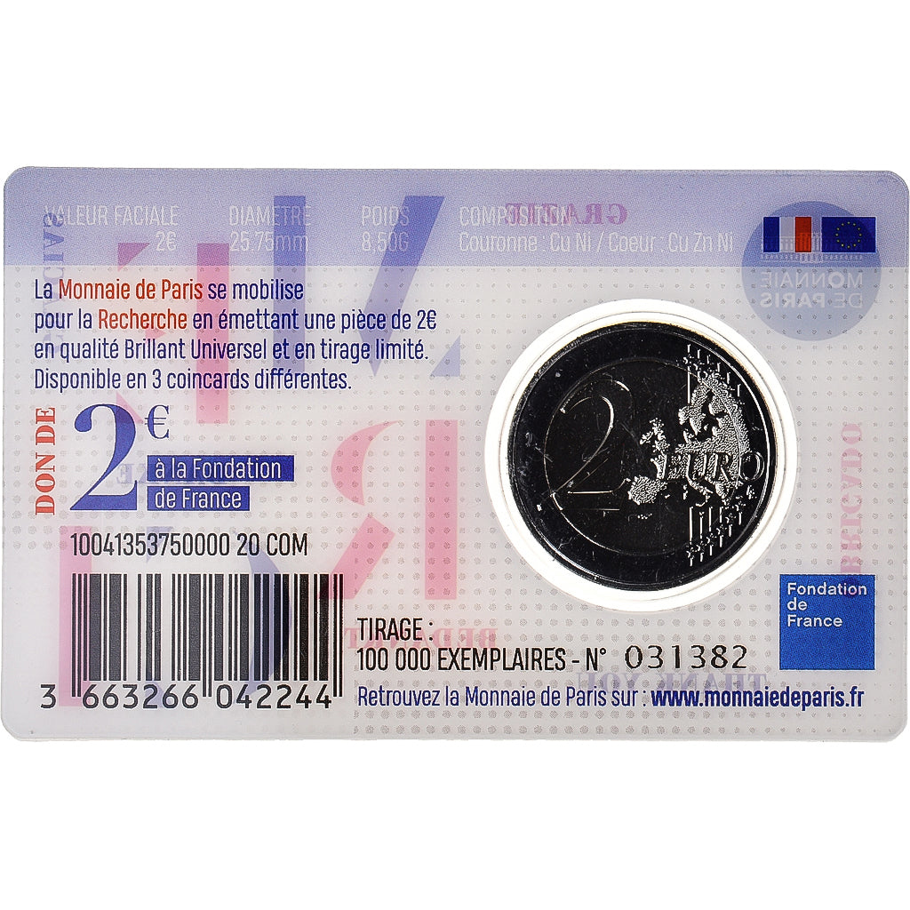 Francja, 2 Euro, Recherche Médicale, 2020, Recherche Médicale, MERCI