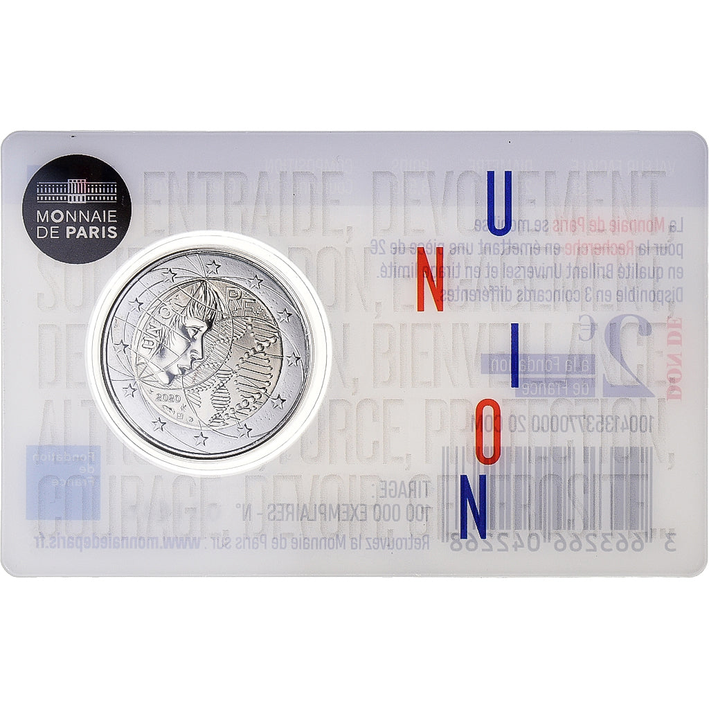 Francia, 2 Euro, Recherche Médicale, 2020, Recherche Médicale, UNION, FDC