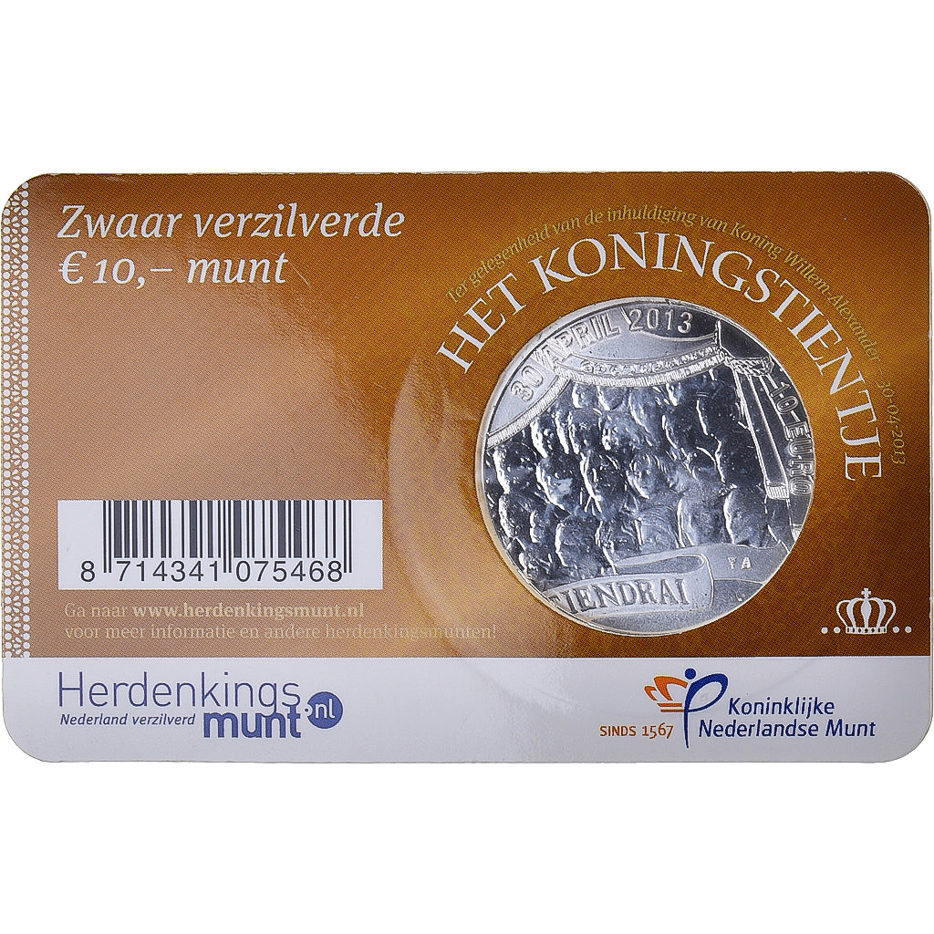Niederlande, 10 Euro, 2013, Utrecht, STGL, Silber, KM:340