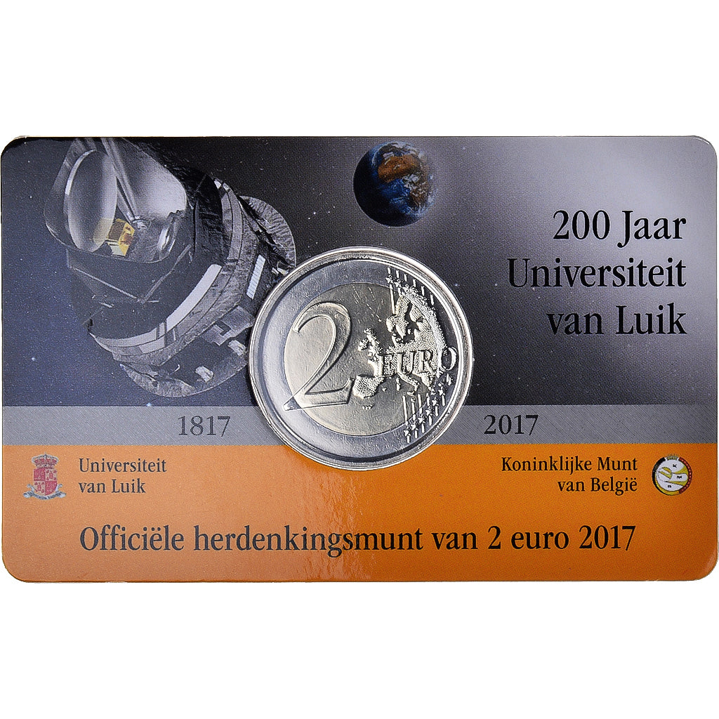 Belgium, 2 Euro, 200 years of the University of Liège, 2017, French Text