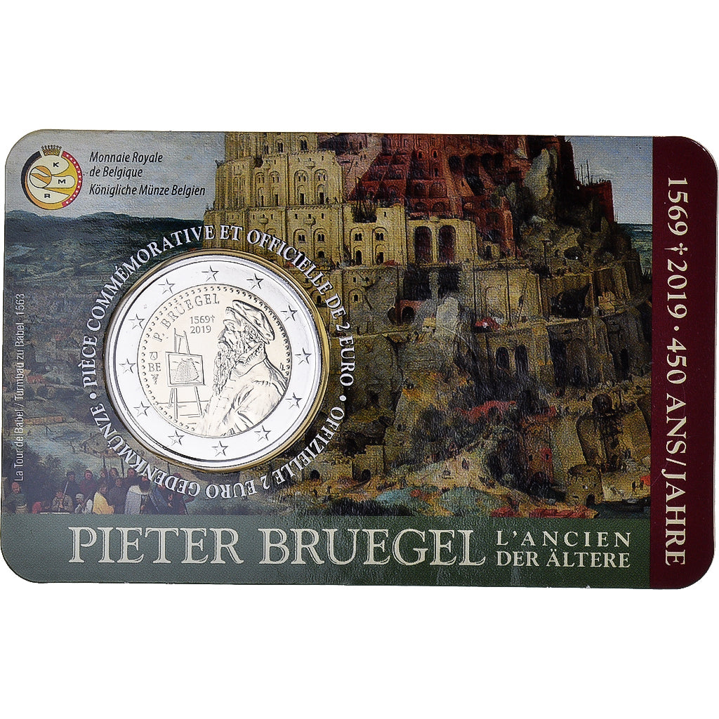 Belgio, 2 Euro, Bruegel l'Ancien, 2019, Utrecht, FDC, Bi-metallico
