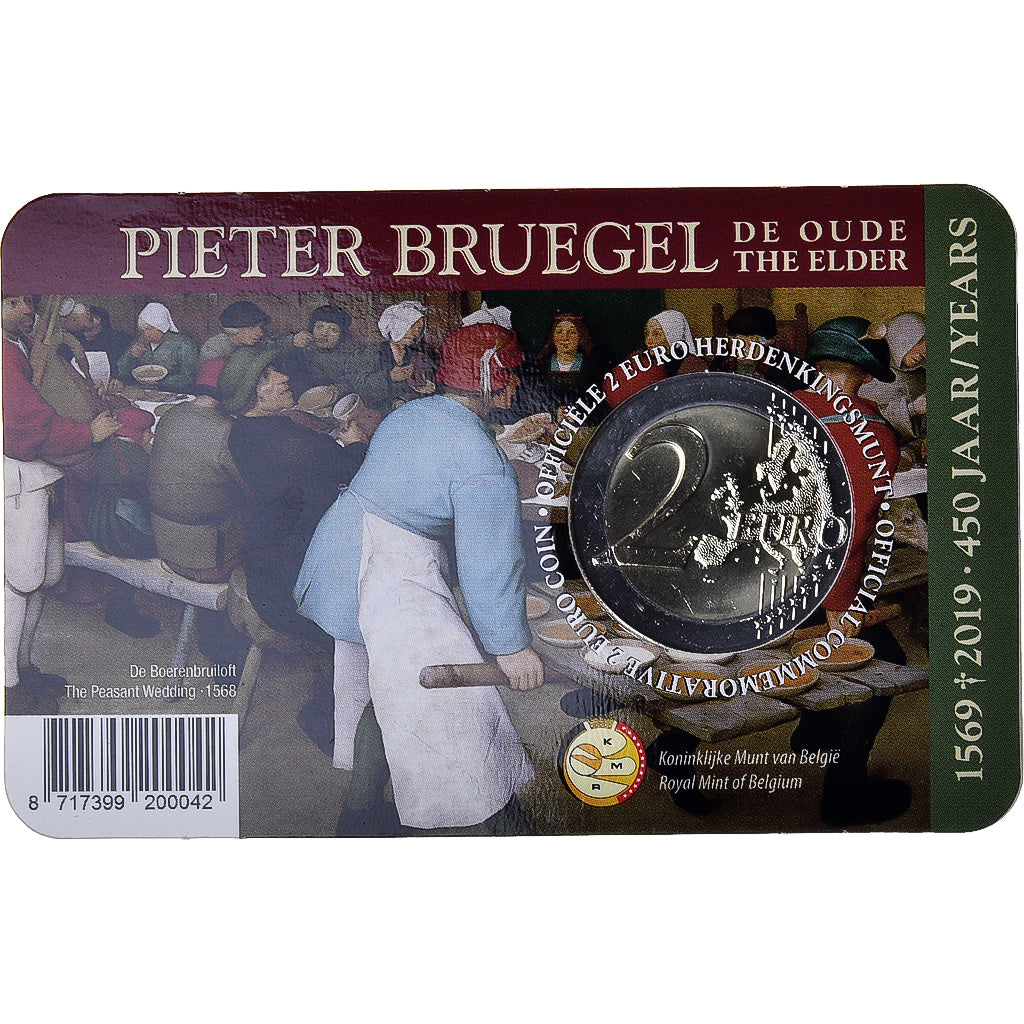 Belgio, 2 Euro, Bruegel l'Ancien, 2019, Utrecht, FDC, Bi-metallico