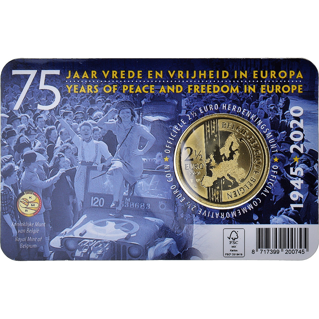 Belgium, 2-1/2 Euro, 2020, 75 ans de paix et de liberté en Europe, MS(65-70)