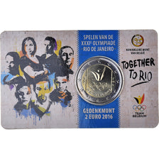 Belgium, 2 Euro, Summer Olympics Rio de Janeiro, 2016, Dutch Text, MS(65-70)