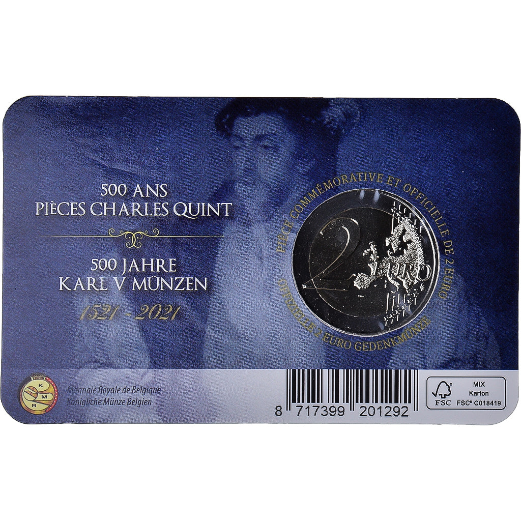 Belgium, 2 Euro, 2021, 500 ans de Charles V, MS(65-70), Bi-Metallic, KM:340