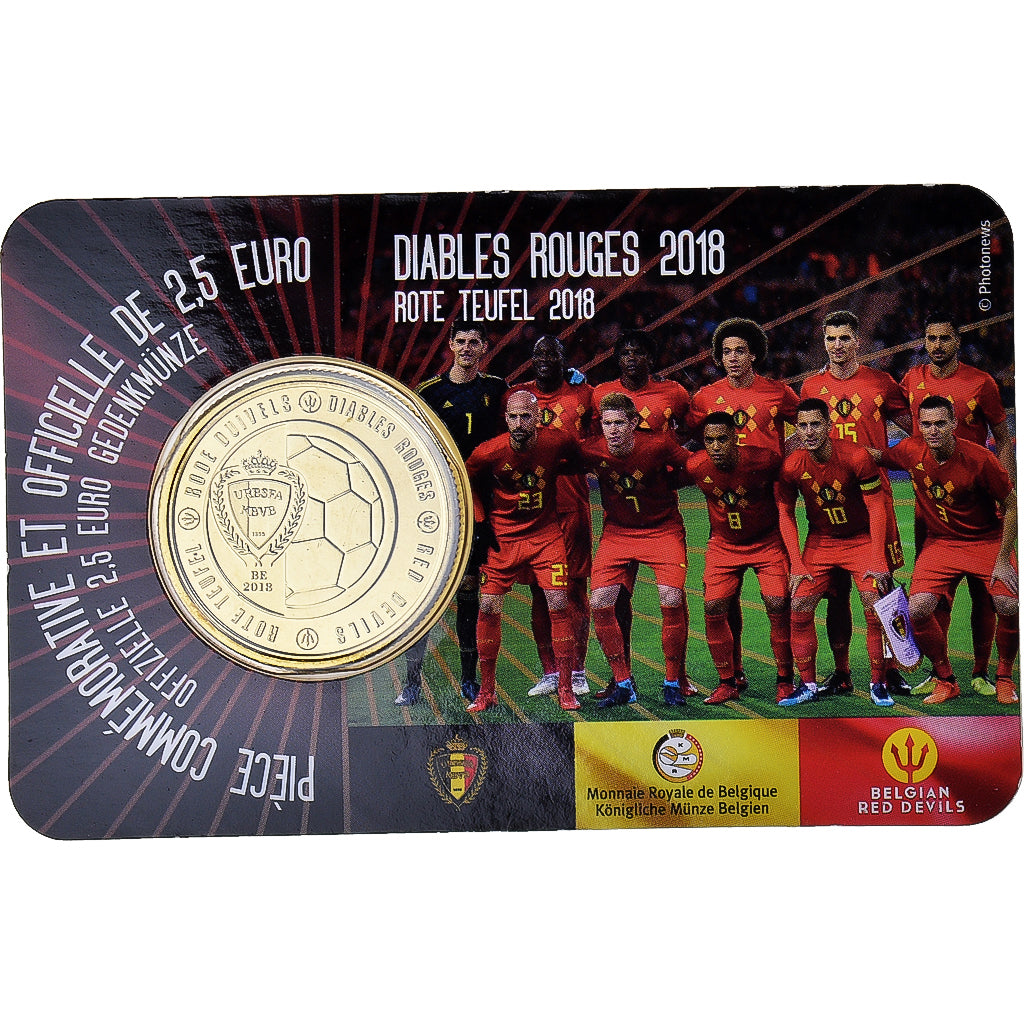 Belgium, 2-1/2 Euro, Red Devils, 2018, French Text, MS(65-70), Bi-Metallic