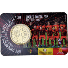 Belgium, 2-1/2 Euro, Red Devils, 2018, French Text, MS(65-70), Bi-Metallic