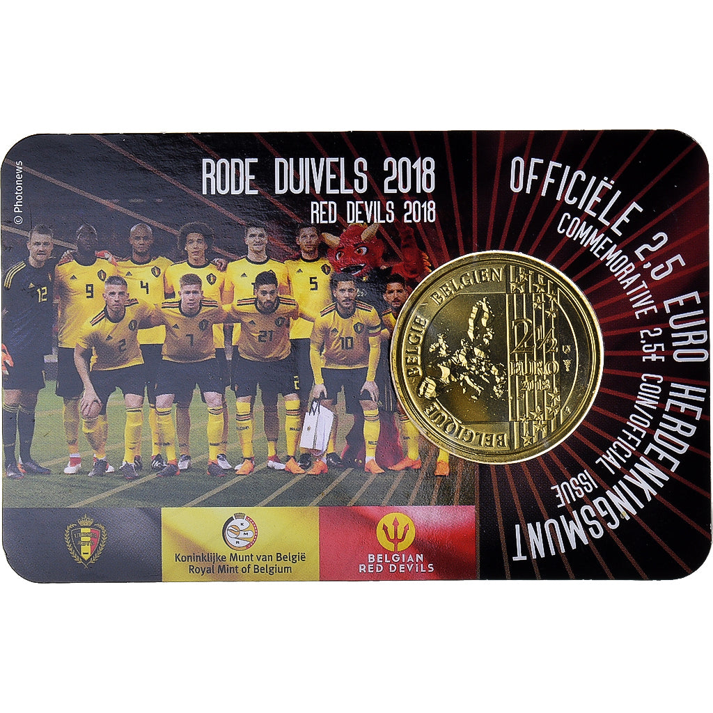Belgium, 2-1/2 Euro, Red Devils, 2018, French Text, MS(65-70), Bi-Metallic