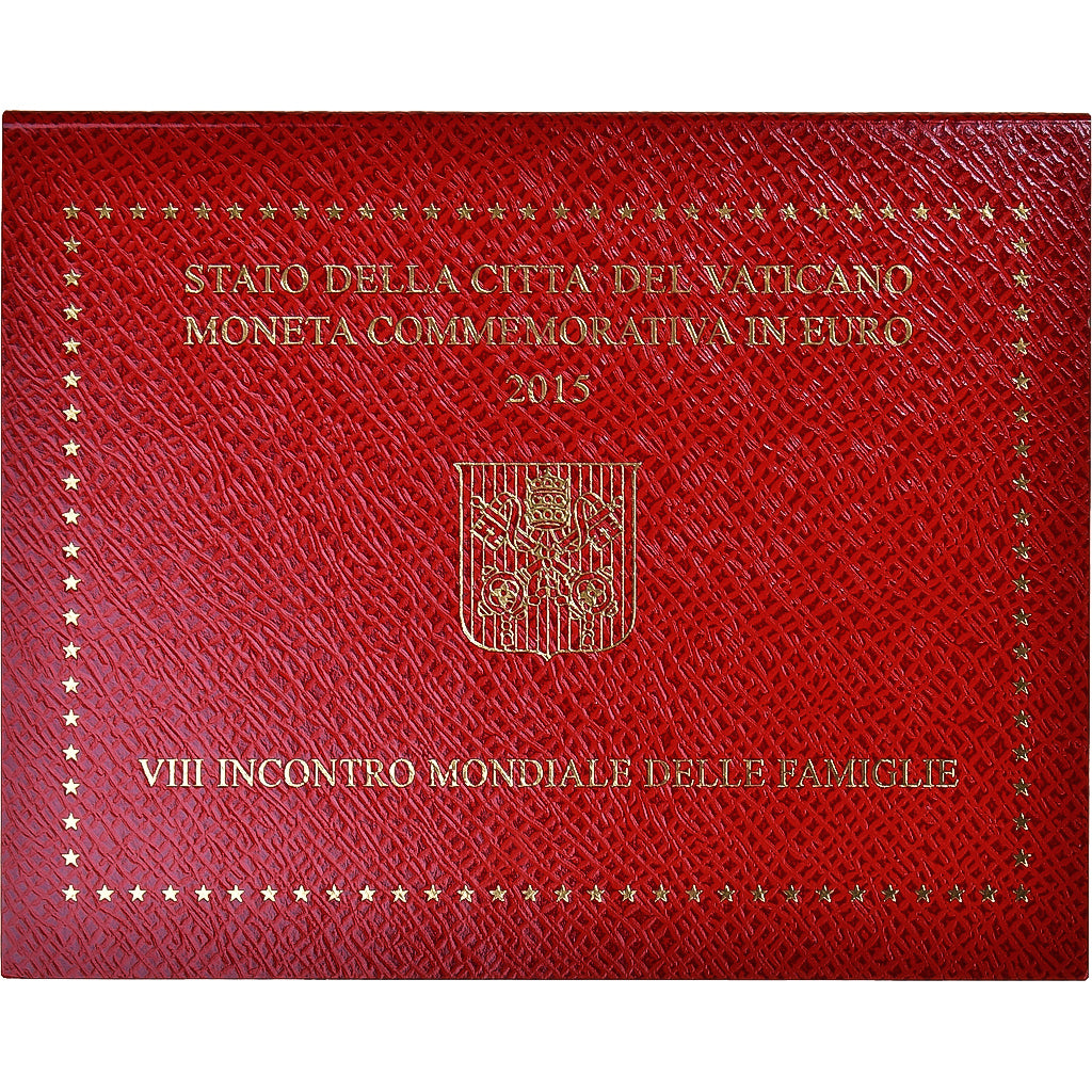 Vaticano, 2 Euro, 8ème rencontre mondiale de la Famille, 2015, FDC, Bimetálico