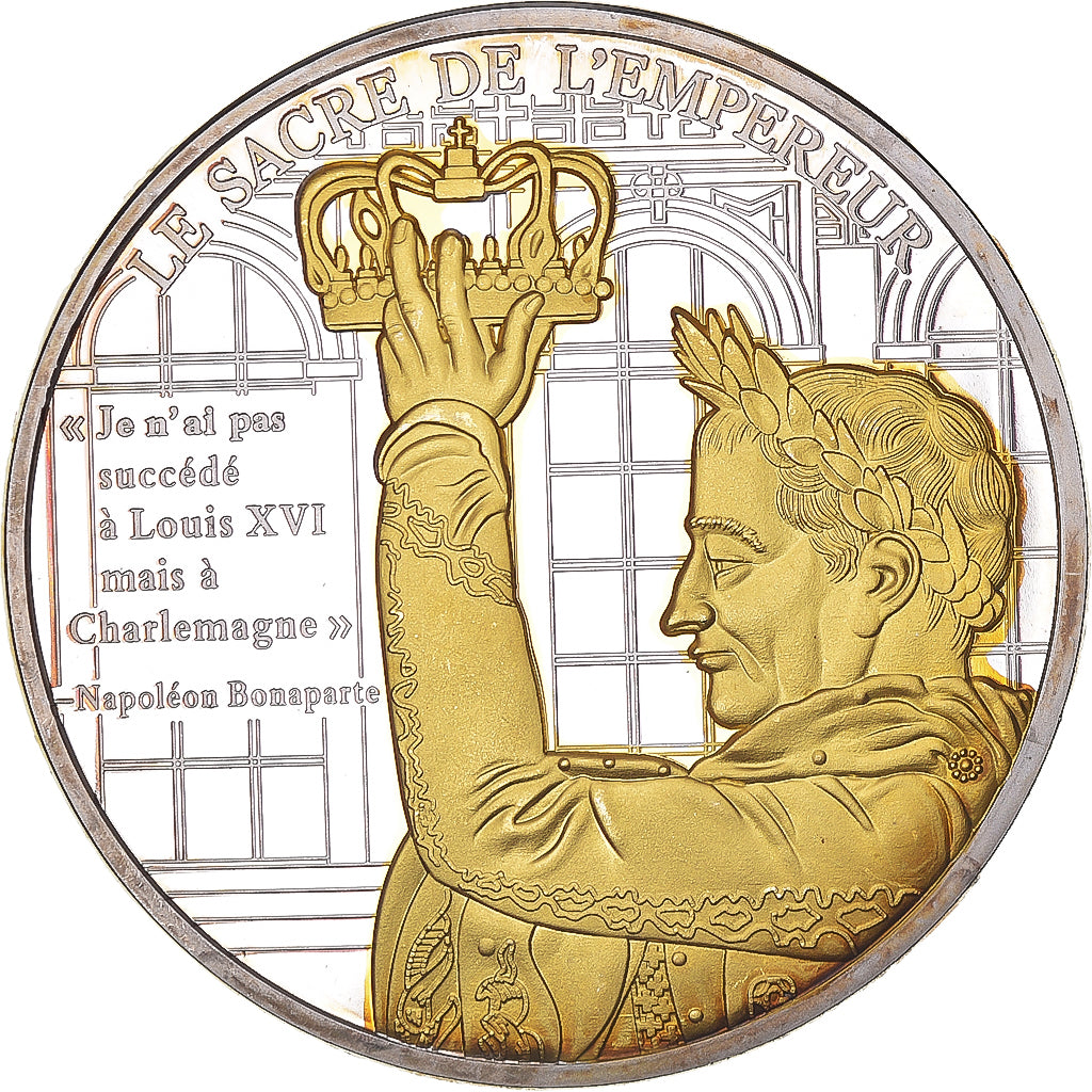 France, Medal, La vie de Napoléon Bonaparte, le Sacre de l'Empereur, MS(65-70)