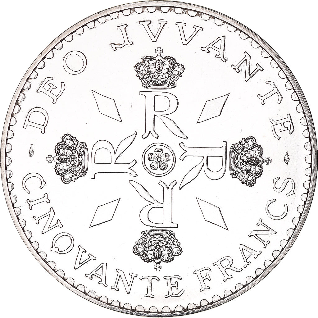 Coin, Monaco, Rainier III, 50 Francs, 1975, AU(55-58), Silver, KM:152.2