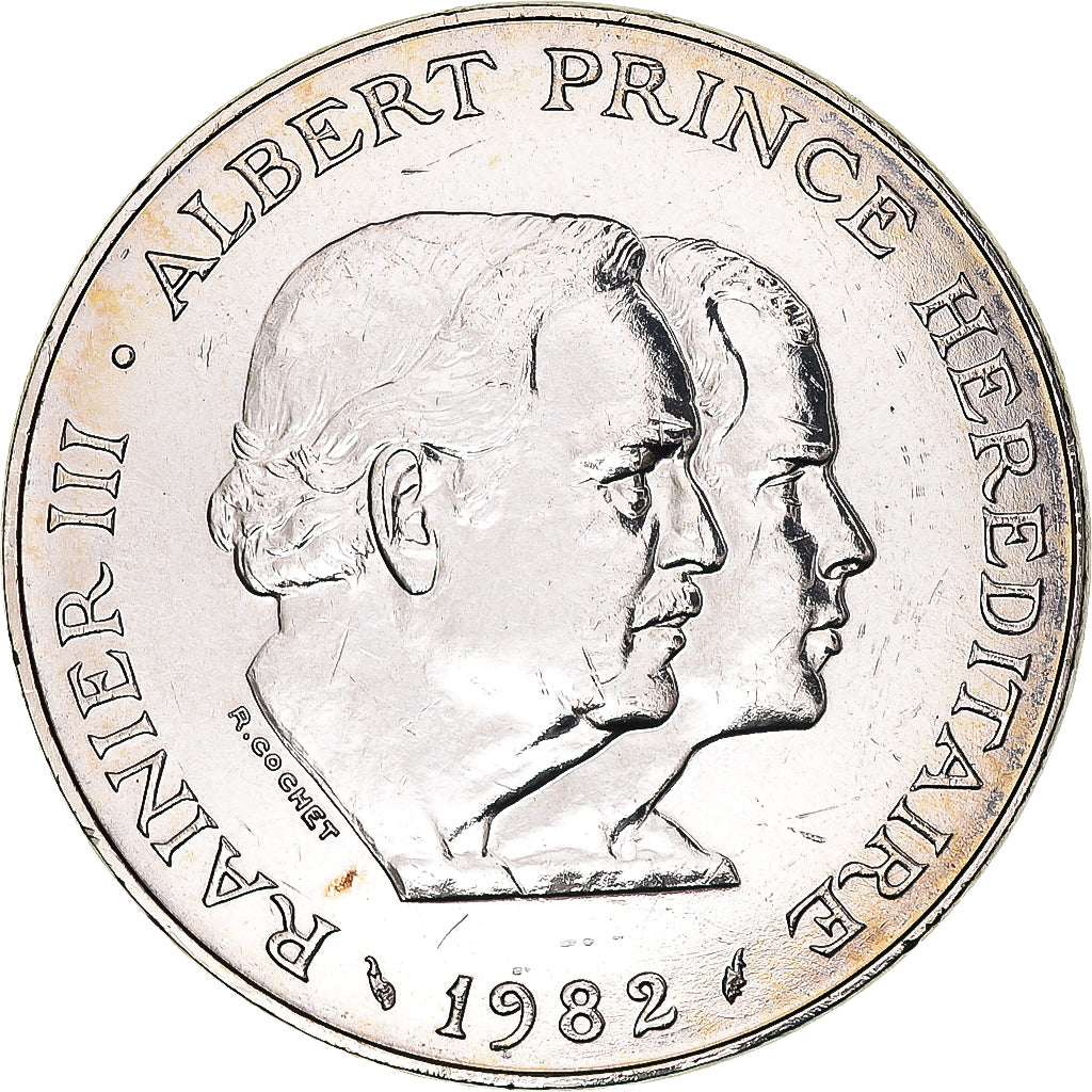 Coin, Monaco, Rainier III, 100 Francs, 1982, AU(50-53), Silver, KM:161