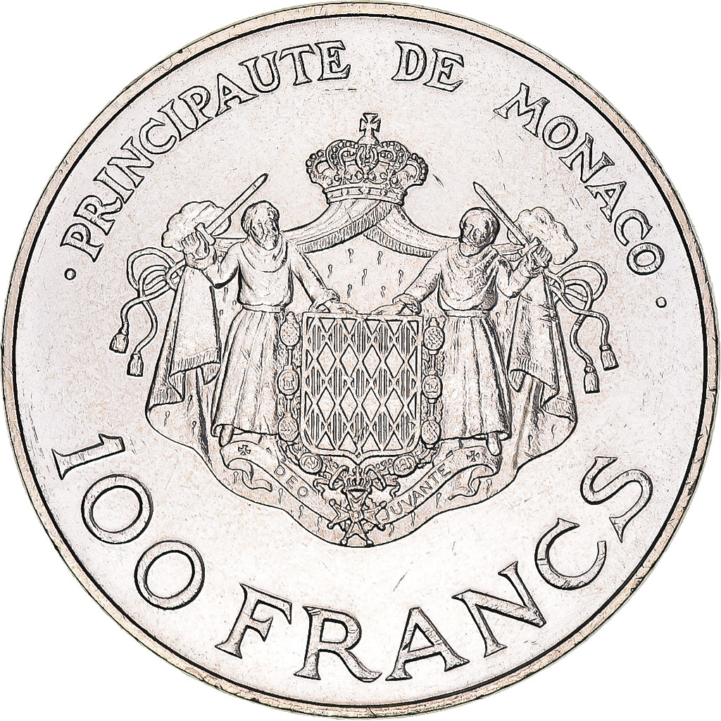 Coin, Monaco, Rainier III, 100 Francs, 1982, AU(50-53), Silver, KM:161