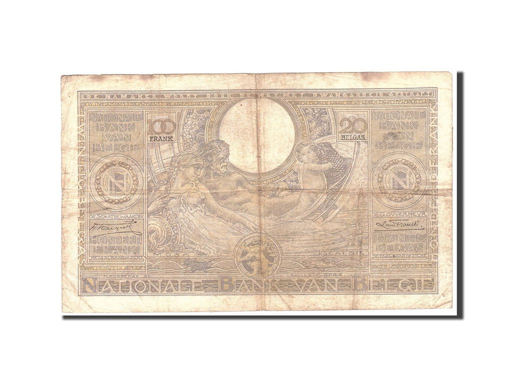 Banknote, Belgium, 100 Francs-20 Belgas, 1934, 1934-02-21, KM:107, VF(20-25)