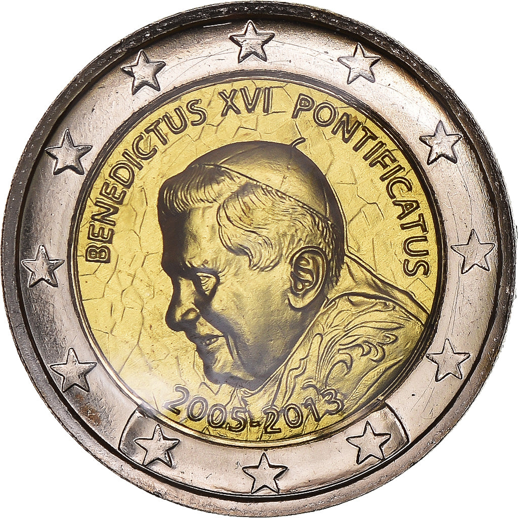 Private proofs / unofficial, 2 Euro, 2013, Benoit XVI, MS(63), Bi-Metallic